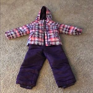 Toddler girl snow bibs & coat